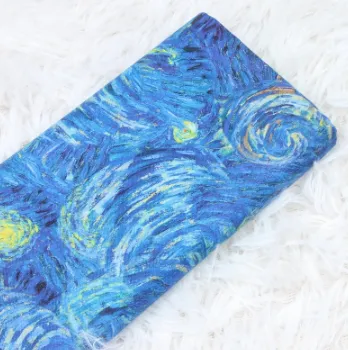 Plain Digital Cotton Fabric Van Gogh Wind Halo Printing Handmade DIY Clothing Style3 - Shop at LoveMi
