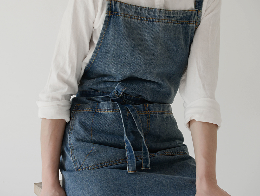 Title 6, Cotton Thickened Denim Canvas Apron Household Bib