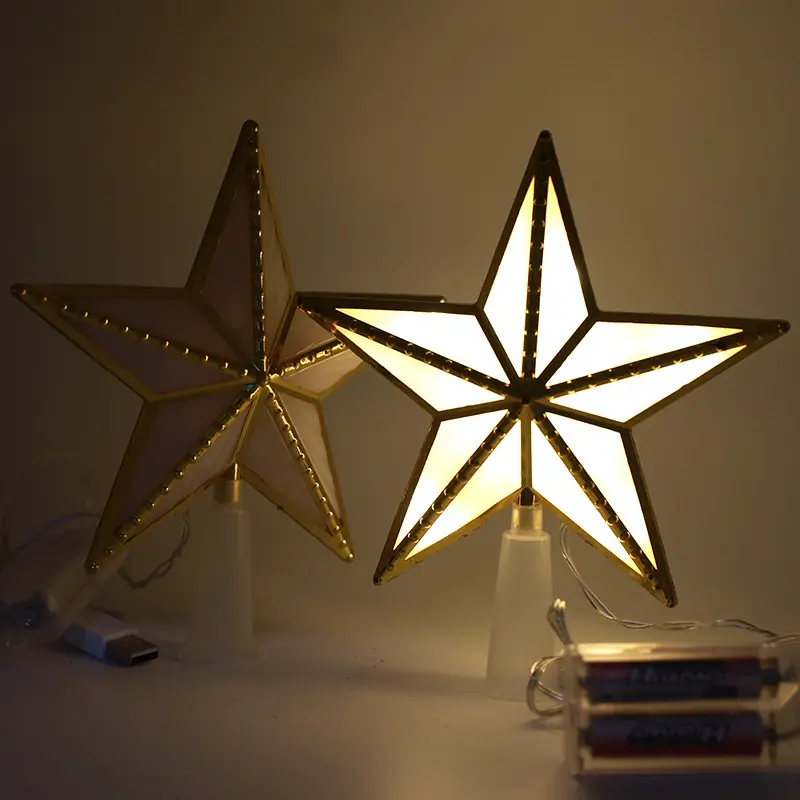 Christmas Lights Tree Top Star Plastic USB
