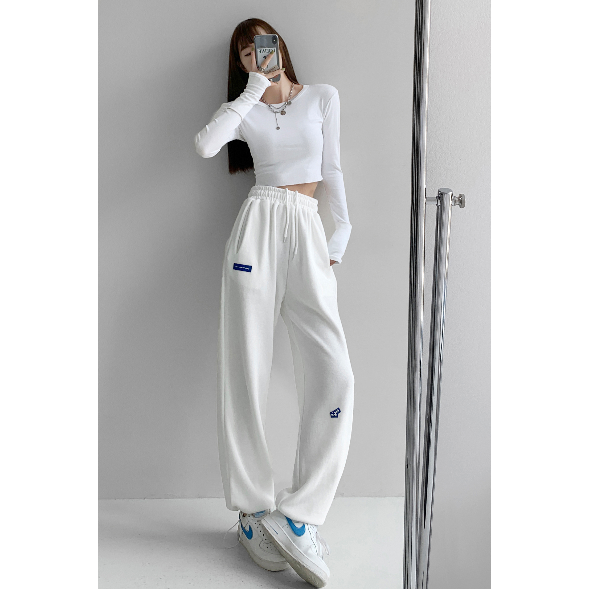 Title 2, Thin Drawstring Sports High Waist Casual Pant