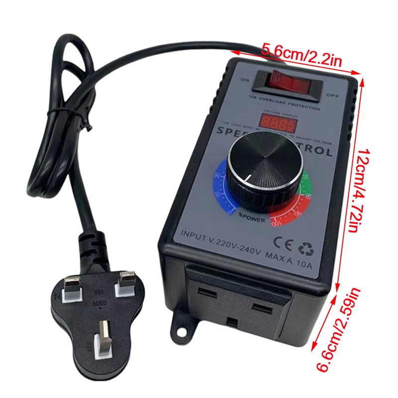 Motor Speed Controller S Witch AC 220V-240V Real-time Voltage Display UK Plug — image 4