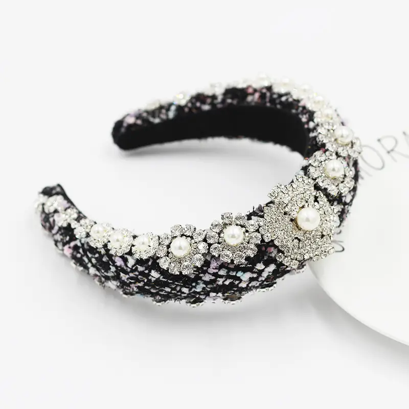 Women's Rhinestone Wide Side Catwalk Trendy Hair Band