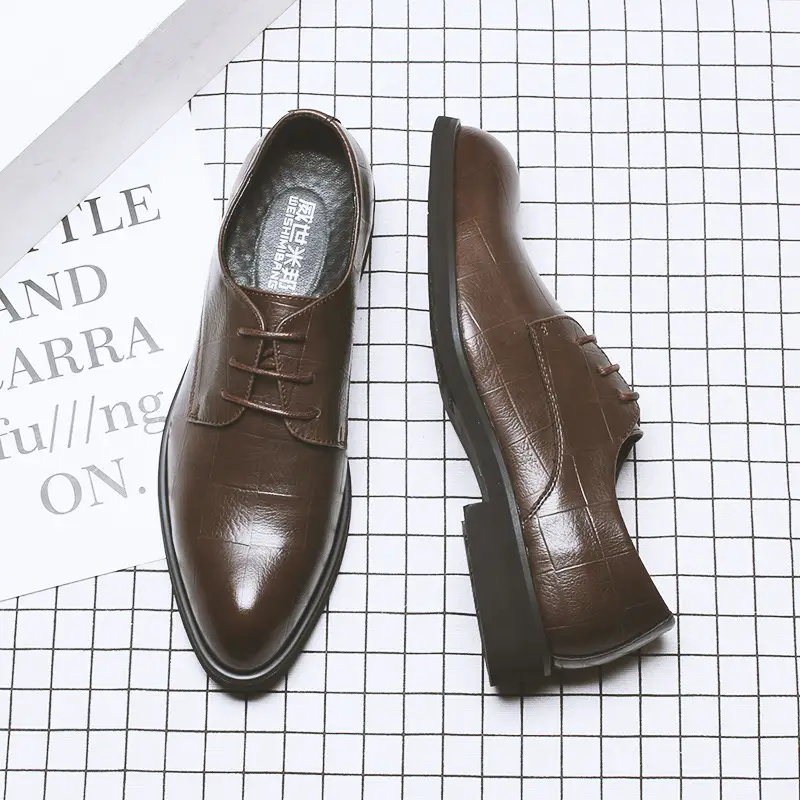 Korean Style Height Increasing Casual Men's Leather Shoes