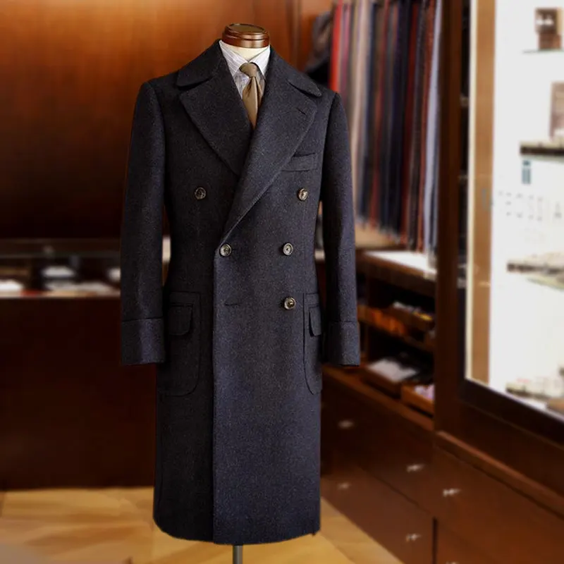 Padded Wool Polo Coat in Winter