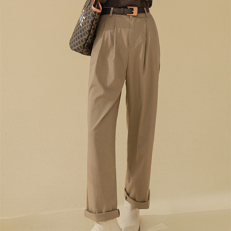 Loose And Thin All-match High-waist Straight-leg Casual Pants Women