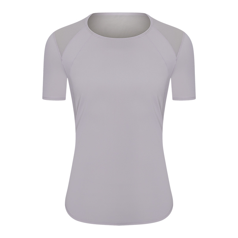 Title 7, Mesh Stitching Yoga Short-sleeved Loose