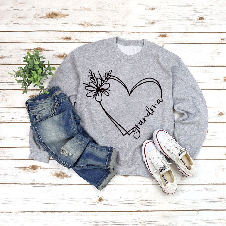 Grey sweater black font