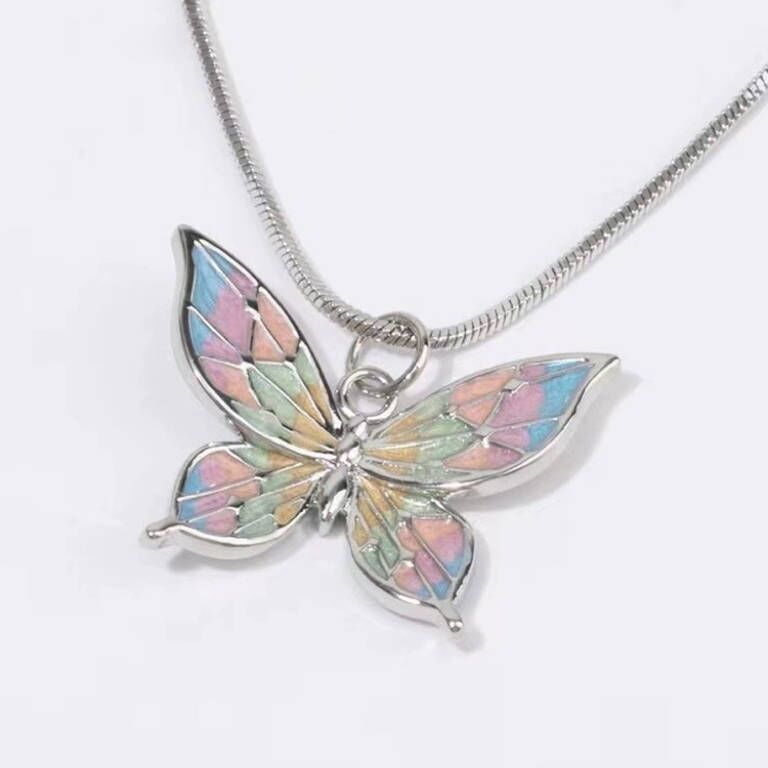 Title 1, Collier papillon coloré arc-en-ciel, chaîne de ...