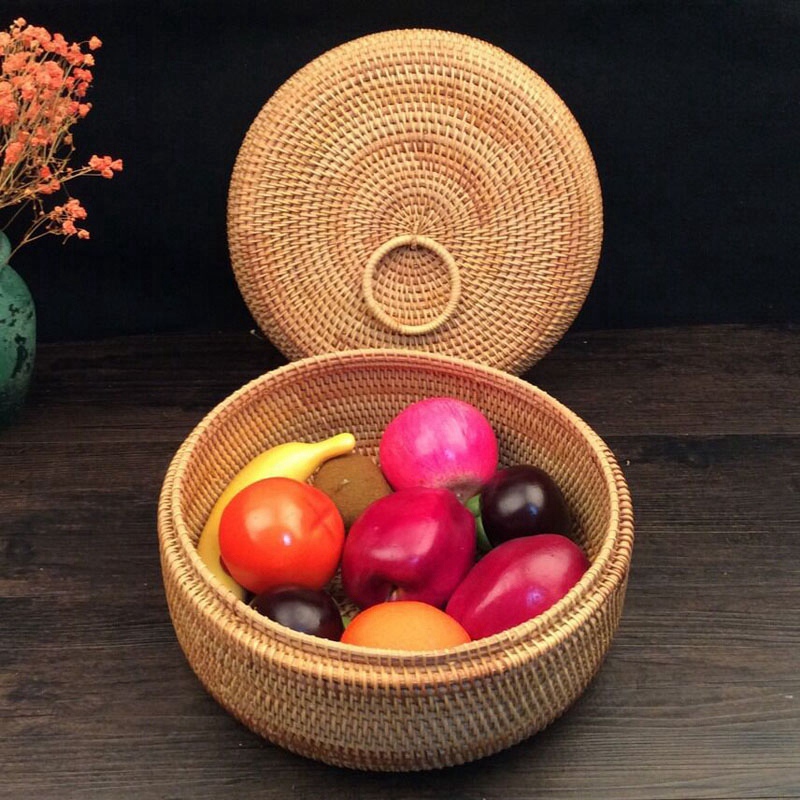 Title 5, Autumn Rattan Woven Storage Fruit Basket, Dried...