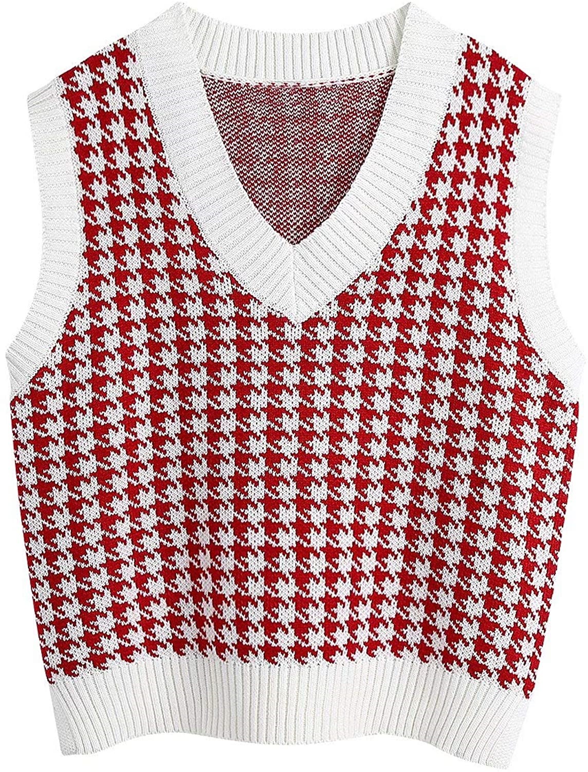 Title 10, Houndstooth knitted vest vest