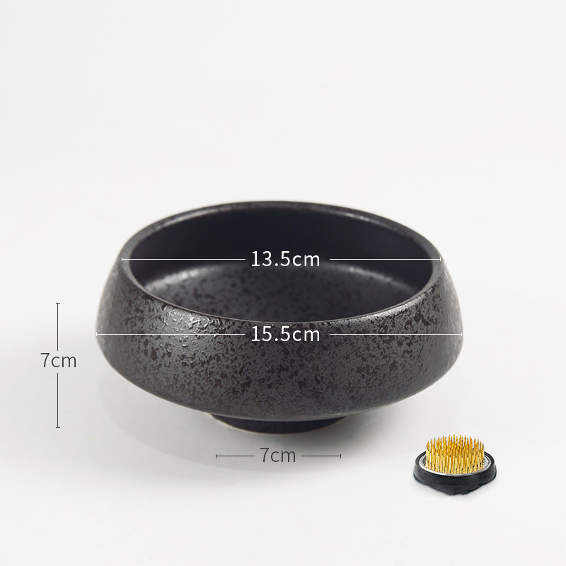 Title 6, Ink Black Ceramic Flower Pot Retro Chinese Arra...