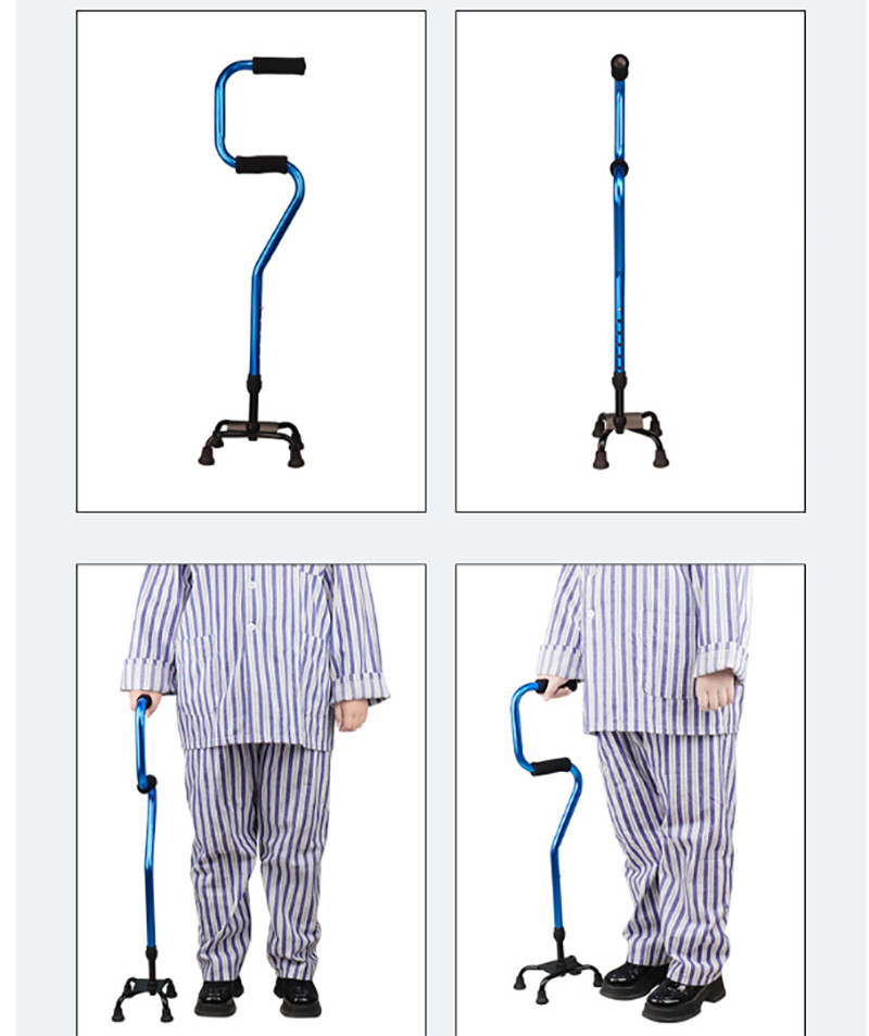 Small Quad Base Cane Walking Stick Ferrules Height Adjustable 4 Feet — image 4