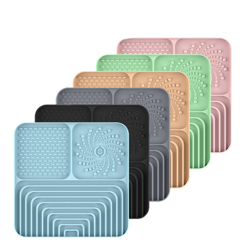 Slow Food Mat For Dogs And Cats, Anti-choking Pad With Suction Cup, Square, Silicone, For Licking