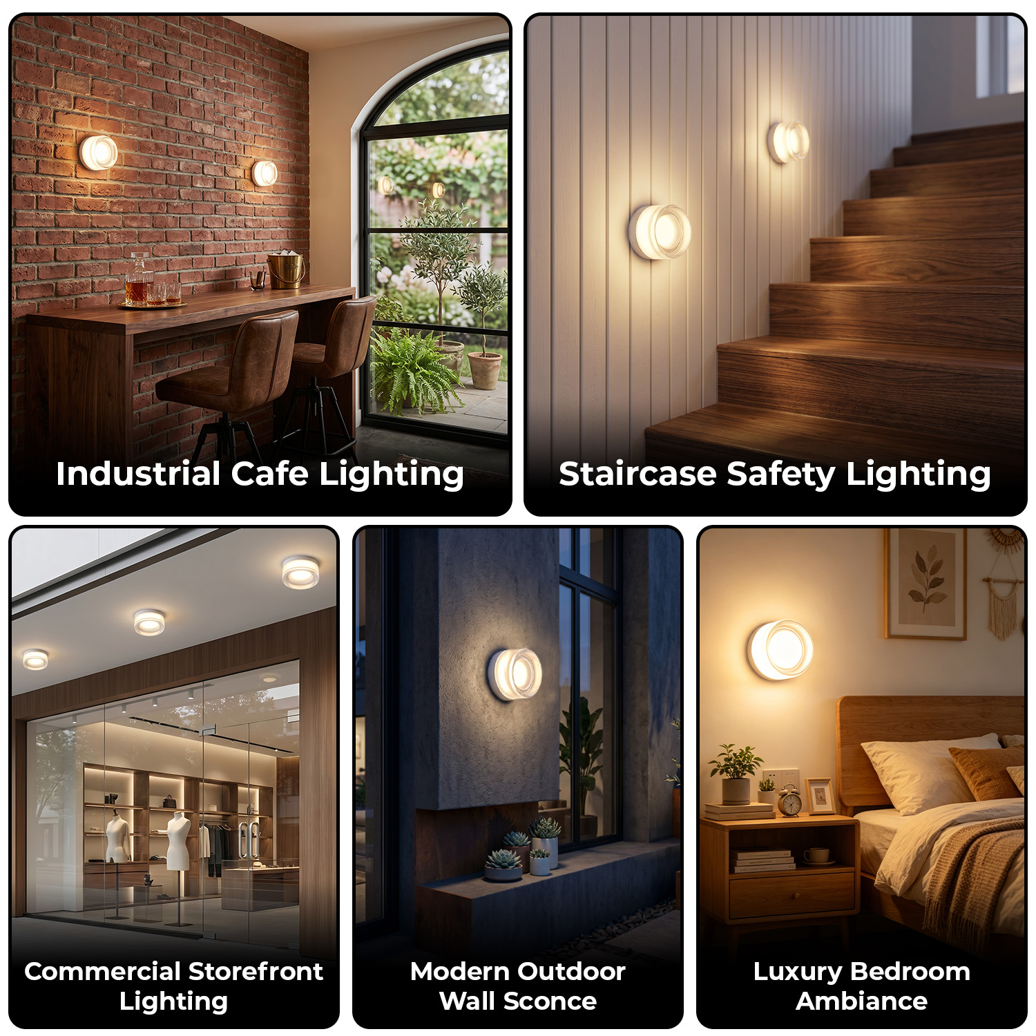 LED Wall Sconce Creative Round Glass Lighting Indoor Outdoor Wall Mounted Lamp Ceiling Light For Living Room Bathroom Porch Deco -White Color — foto 2