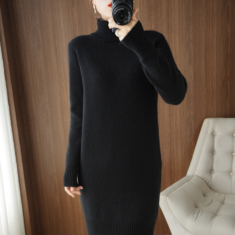 Autumn Winter New Style Woolen Skirt Long Bottoming Shirt Women
