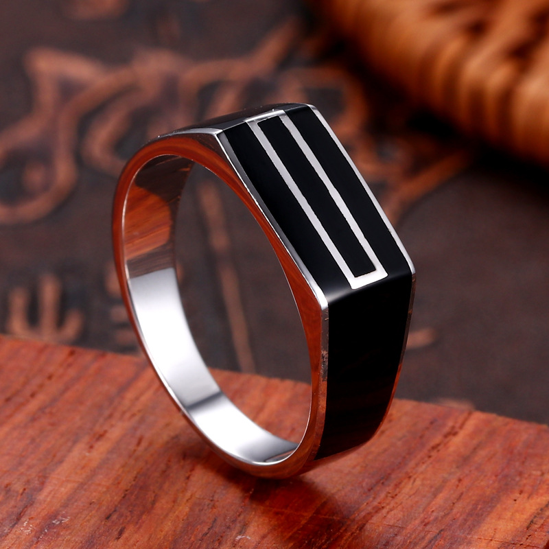 Popular Square Circle  Personality Simple Epoxy Glue Ring