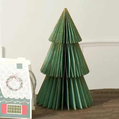 Green Handmade Paper Tree  - Festive Decor