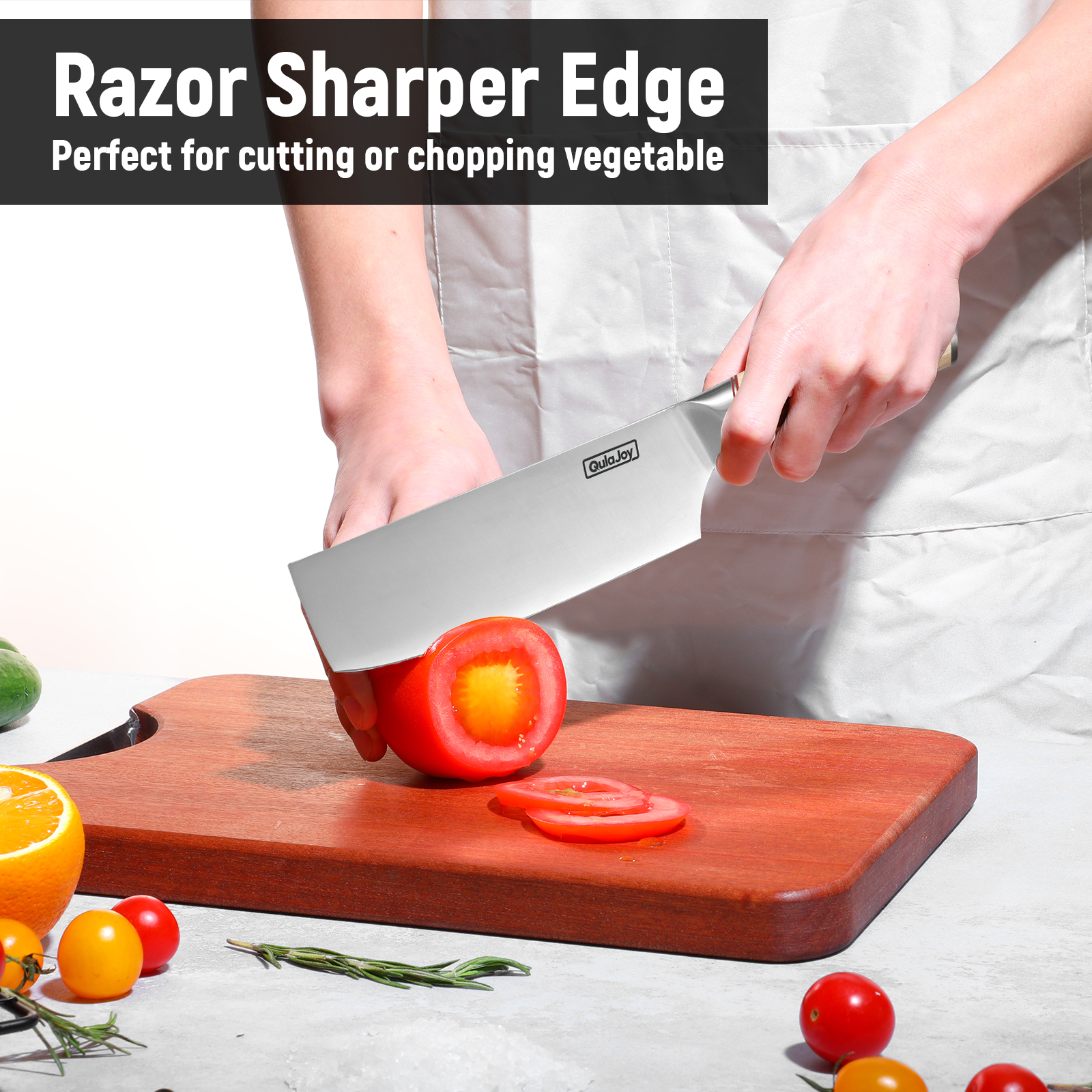 Japanese Veggie Cleaver with Wooden Handle. Whether you're a professional chef or an aspiring home cook, this kitchen cleaver knife is a valuable addition to your culinary arsenal. Experience the perfect blend of style, functionality, and durability with 