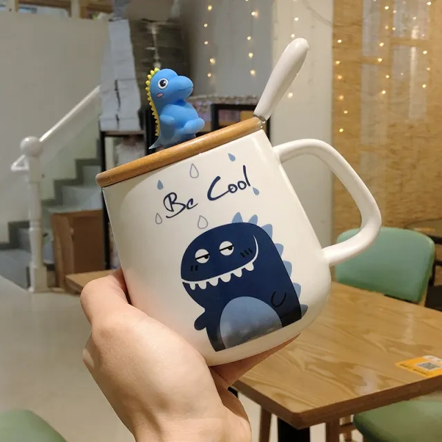 Cute Mug With Lid For Female Dormitory Home Breakfast Cup I - Shop at LoveMi