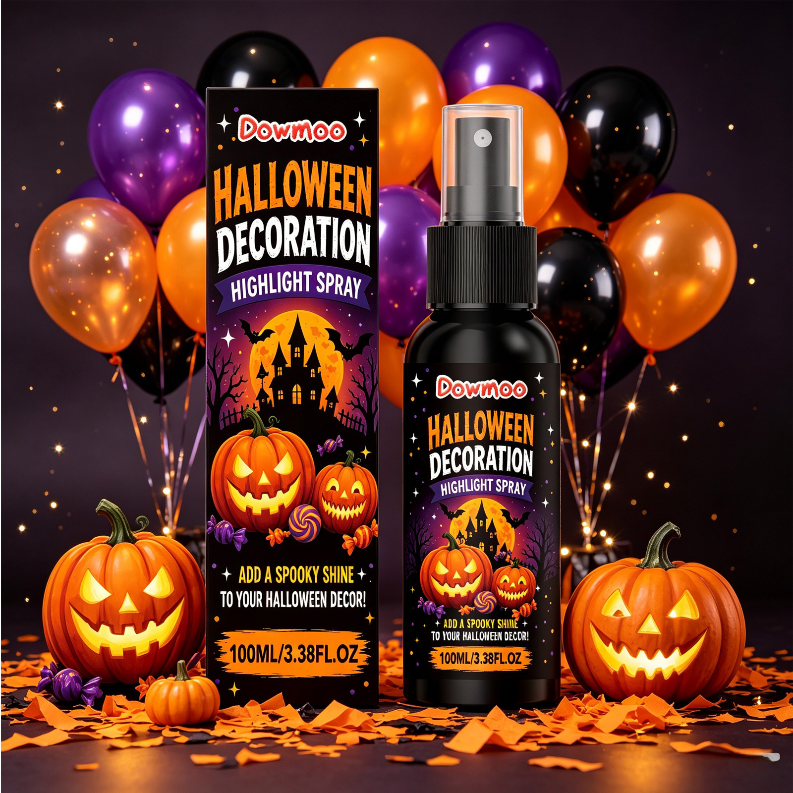 Halloween Decoration Highlight Spray, Decor Shine Spray For Halloween Party Ornaments & Balloons