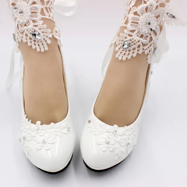 Women's White High heeled Wedding Shoes White - Shop at LoveMi