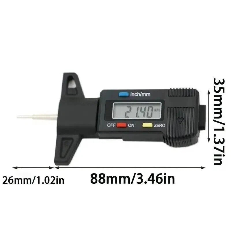 Digital Tyre Tread Depth Gauge Measuring Tool Car Van Trucks MOT Digital