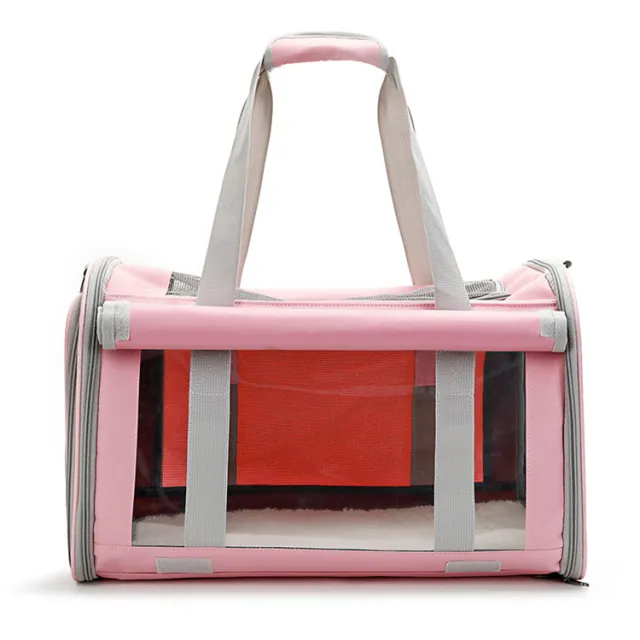 Outdoor Portable Pet Bag Transparent Breathable Foldable Pet Bag Pink - Shop at LoveMi