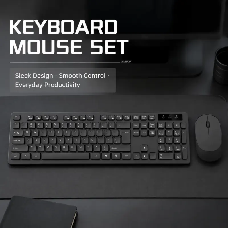 Wireless 2.4G Chocolate Keyboard And Mouse Set