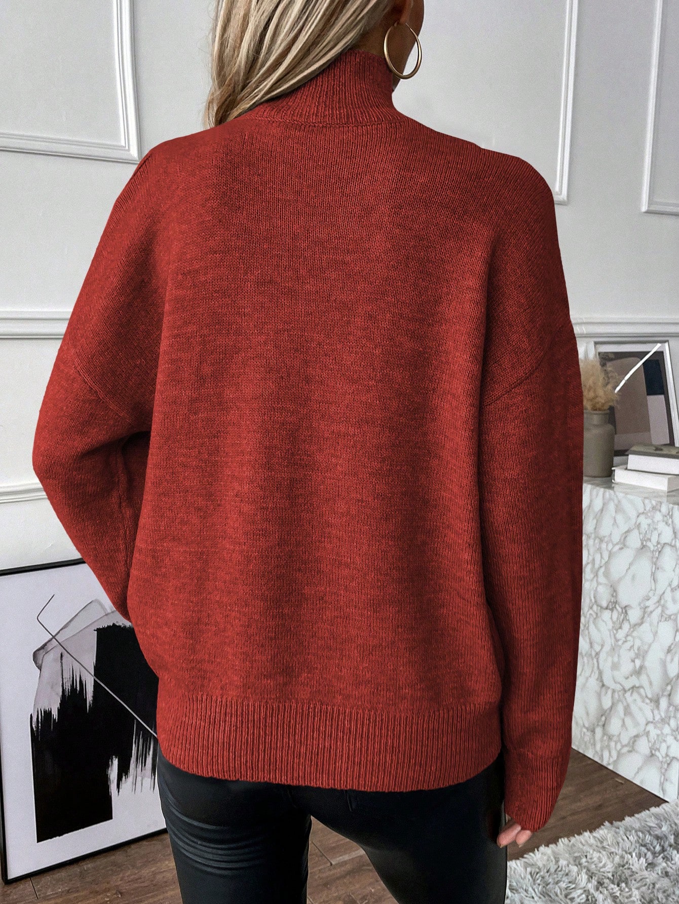 Cold Shoulder 2 In 1 Sweater Long Sleeve Tops