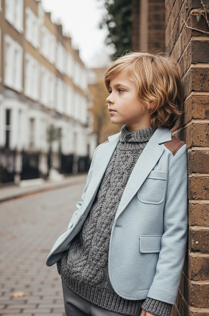 Boys Vintage Casual Smart Jacket Light Blue Cotton Blazer Everyday Wear 3-7Y — image 2