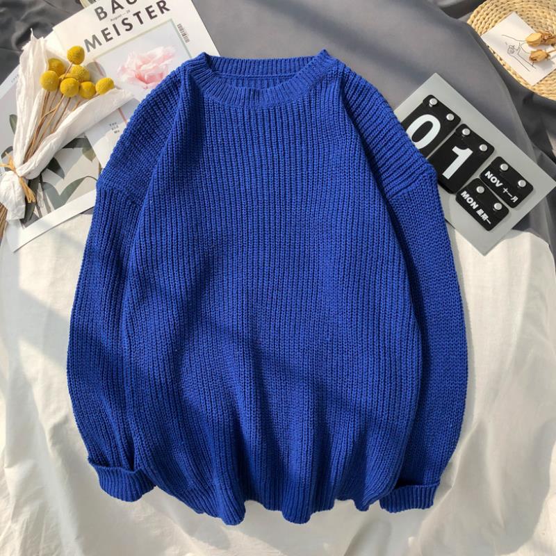 Men's Solid Color Round Neck Sweater Knit Bottoming Shirt