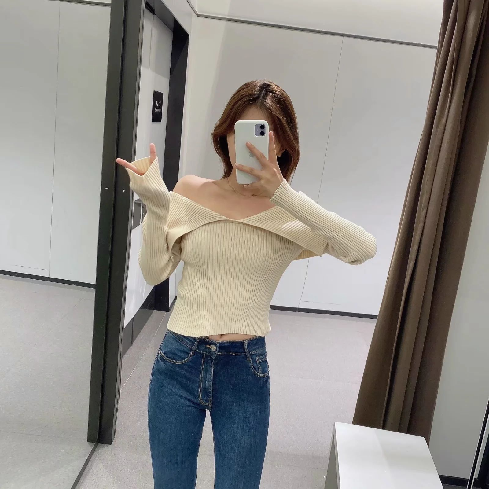 Title 23, New Style Big Lapel Solid Color Sweater For Aut...