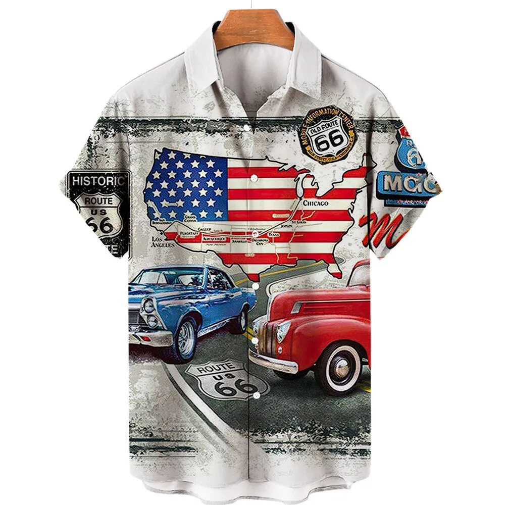 Men's Large Short Sleeve Printed Hawaiian Shirt - Ofsm00961