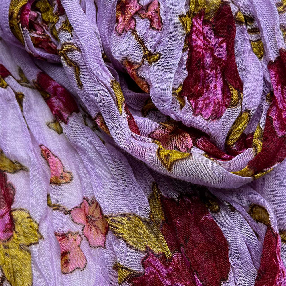 2pcs  Vibrant Crinkle Magenta Printed Polyester Texture Scarf,Versatile Everyday Scarf ,Pairs With All Casual Outfits,Office Appropriate Subtlety For Women Men