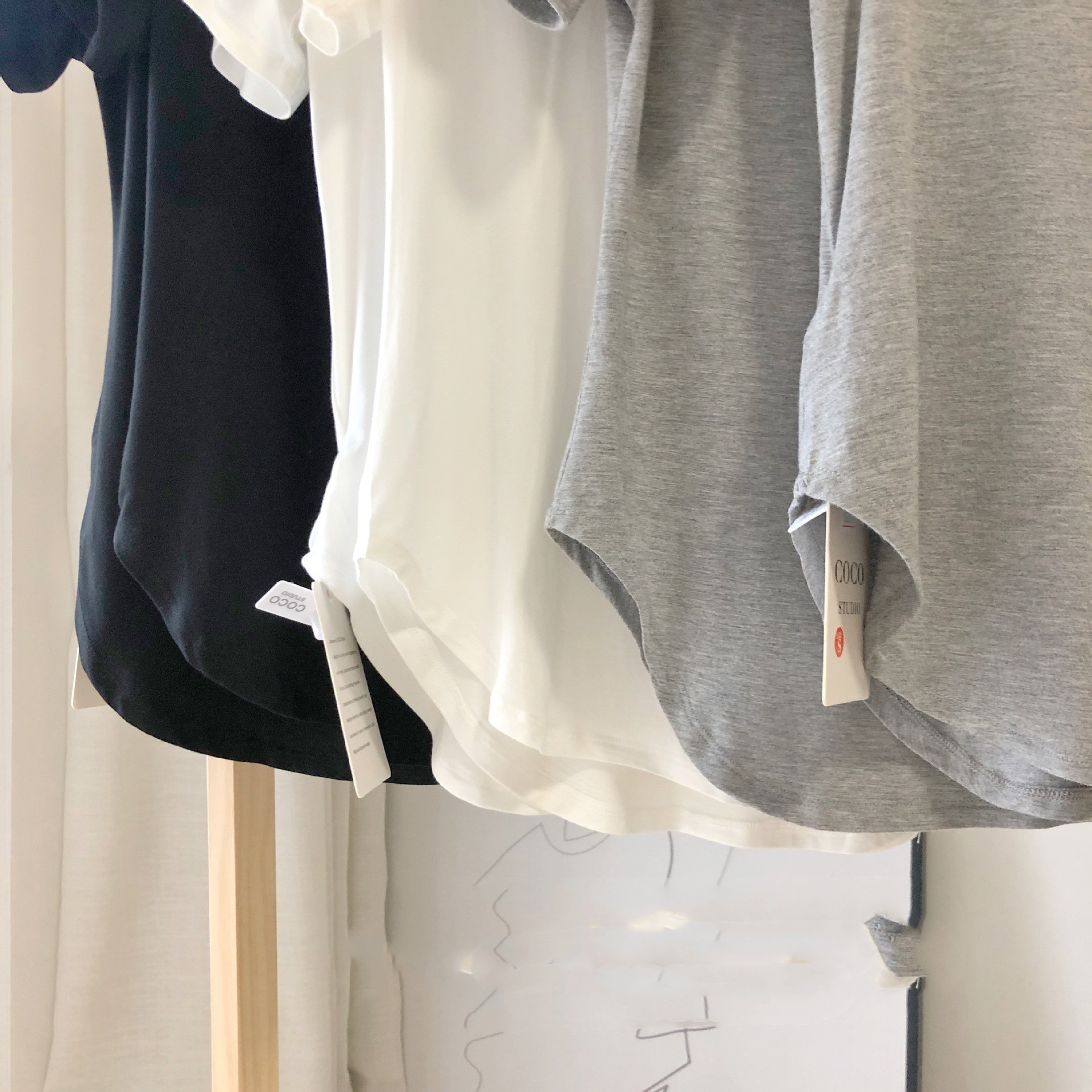 Draping Clavicle T-shirt Female Summer Loose Korean Mid-length Bottoming Shirt Short-sleeved Casual V-neck Top