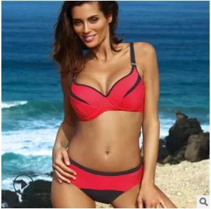Spot Pure Color Hot Rhinestone Triangle Bag Swimming Tide Swimsuit New Split Bikini Sexy Rose - Shop at LoveMi