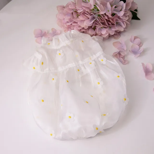 Streamer Three dimensional Flower Gauze Skirt Dog Clothes White - Shop at LoveMi