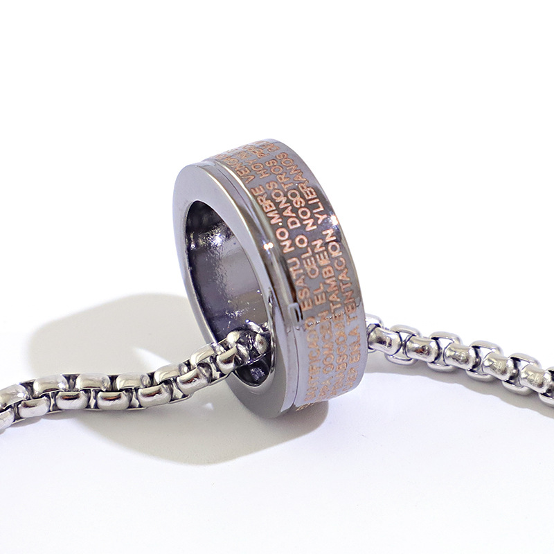 Retro Tide Brand Wild Ring Necklace Dual Men And Women Pendant