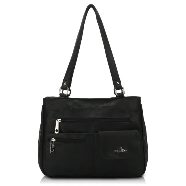 Vintage One shoulder Large Capacity Diagonal Tote Bag Black - Shop at LoveMi