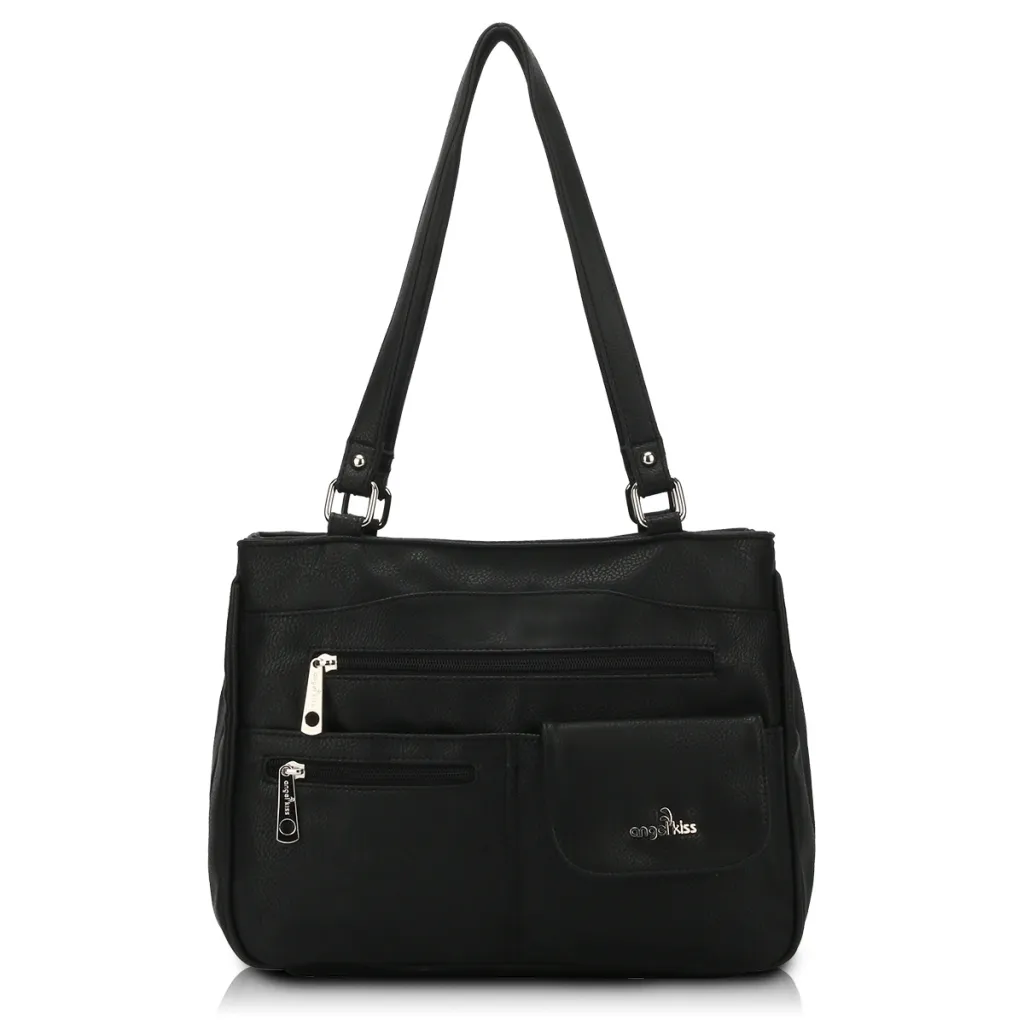 Vintage One-shoulder Large Capacity Diagonal Tote Bag - Black