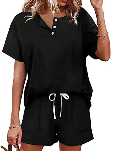 Two-piece casual set, model wearing outdoor lifestyle photo showing full silhouette