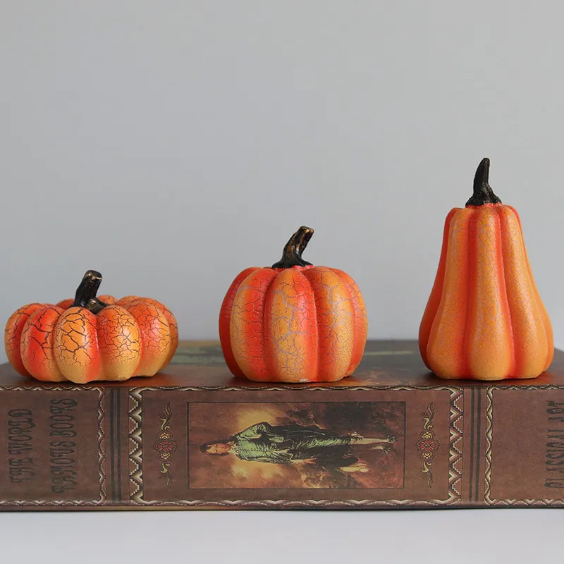 New Halloween Pumpkin Lantern Simulation Pumpkin LED Candle Lamp Resin Luminous Pumpkin – image 9