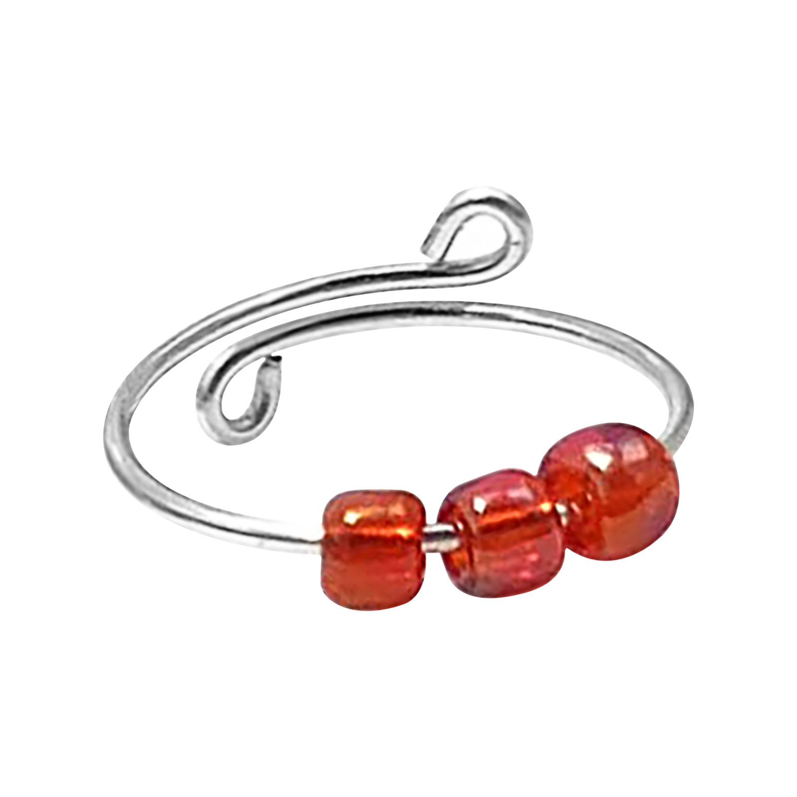 New Multi-color Rice Bead Rotatable Female Ring