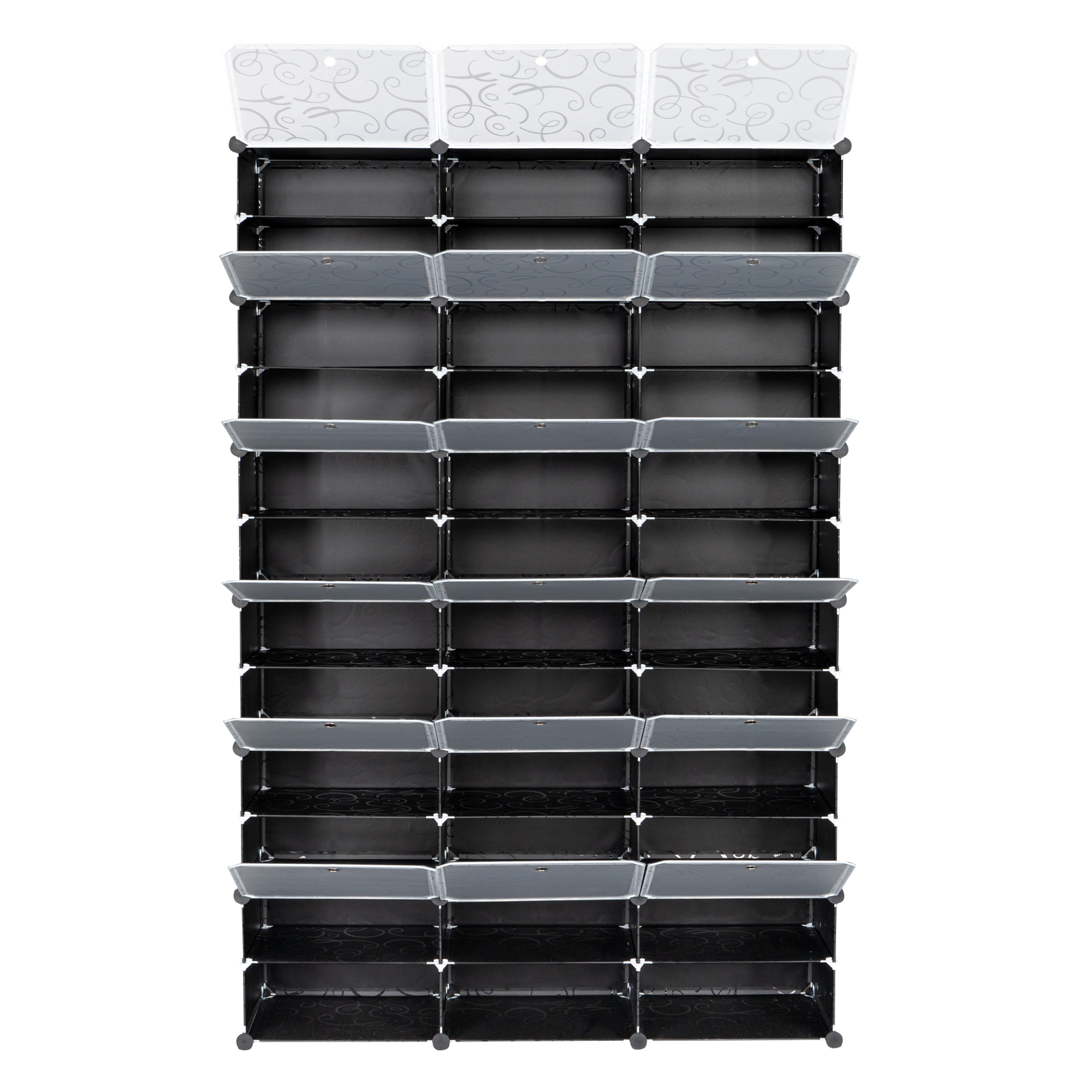 12-Tier Portable 72 Pair Shoe Rack Organizer 36 Grids Tower Shelf Storage Cabinet Stand Expandable For Heels, Boots, Slippers, Black - Image 5