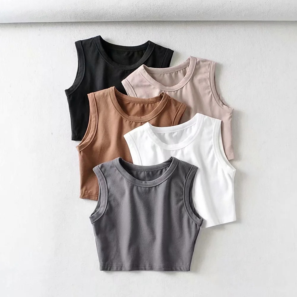 Title 6, Cycling Vest Solid Color Wide Brim Short Umbili...