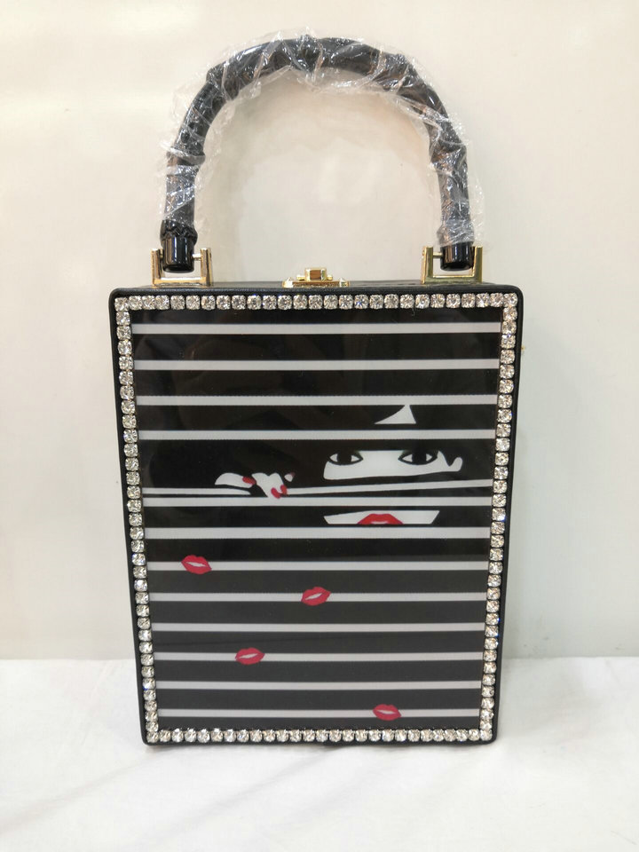 Fashion Printed Pattern Handbag Acrylic Female Bag