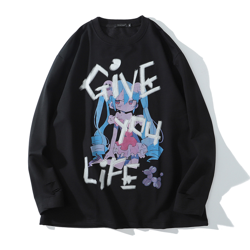 Title 6, Loose two-dimensional cartoon long sleeves