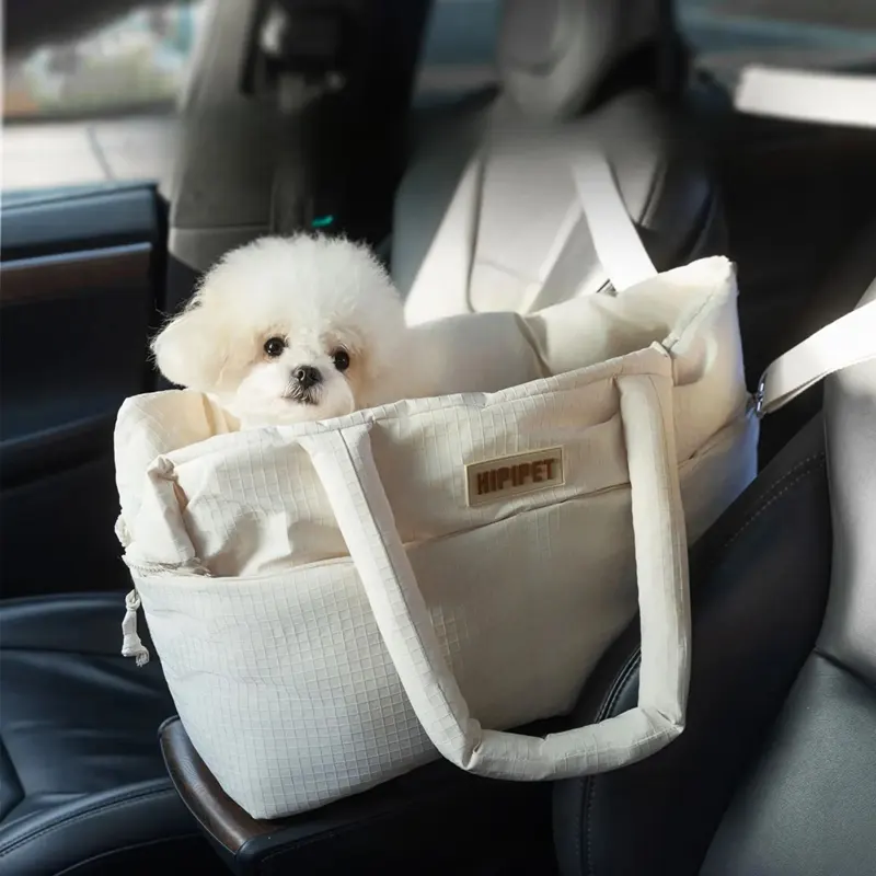 Dog Car Seat Pet Carrier with Adjustable Safety Leash
