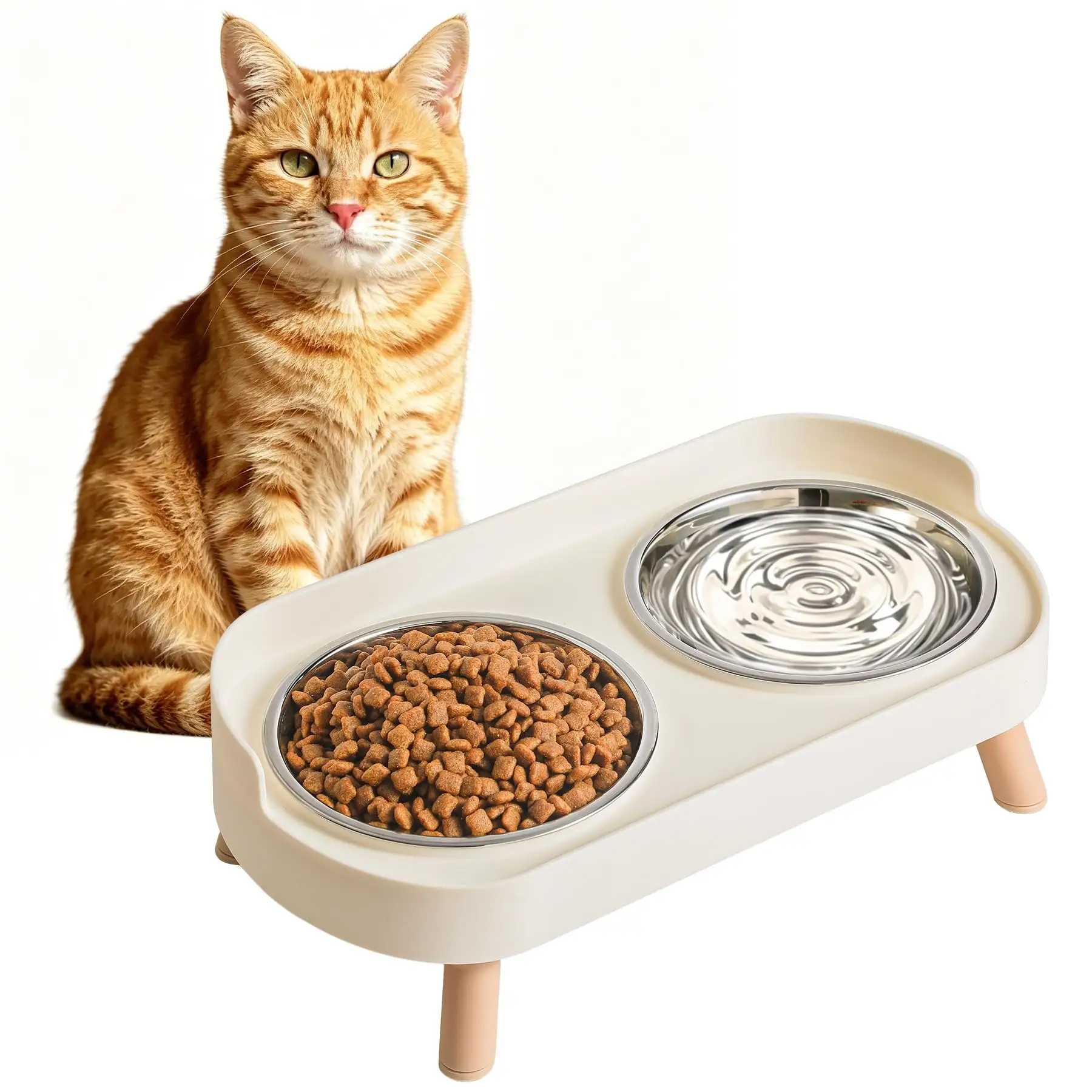 Elevated Cat Bowls Set - Raised Food