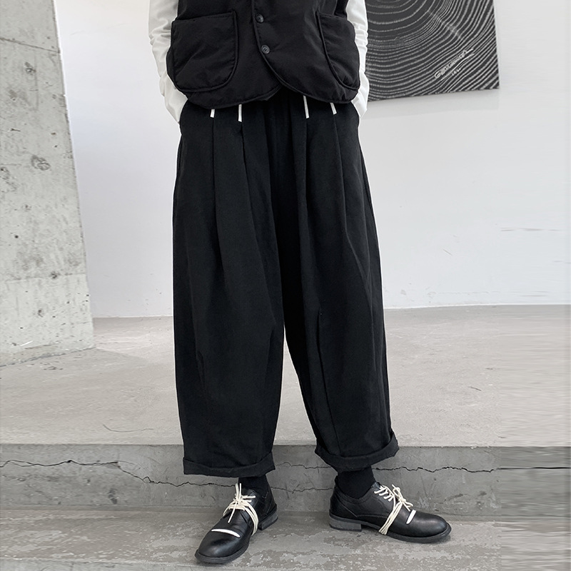 Wide-leg Casual Pants Female Corduroy Loose Color Matching Design